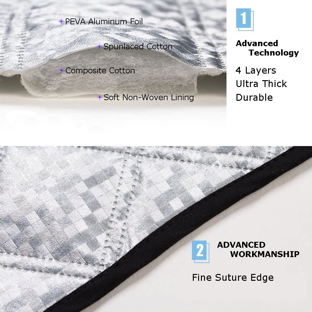 Car Windshield Cover Heavy Duty Ultra Thick Protective Windscreen Cover Snow Ice Frost Sun UV Dust Water Resistent for Cars SUV