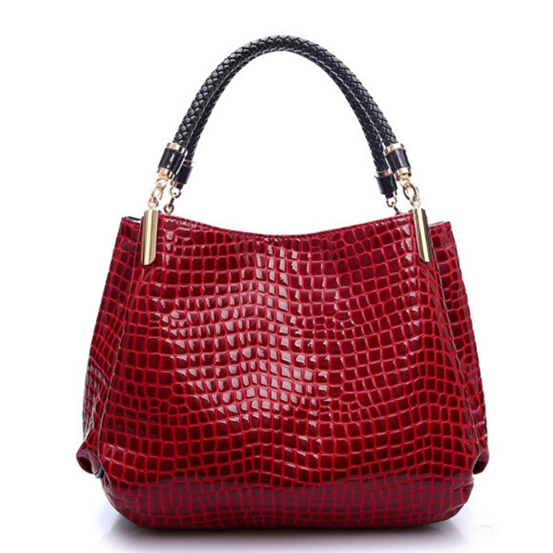 Di nuovo Modo di Cuoio DELL&#39;UNITÀ di elaborazione di Grandi Dimensioni Messenger Bag Hobo Bag di Modo Delle Donne del Sacchetto di Spalla Delle Signore Della Borsa Interna Della Chiusura Lampo Tasca: red