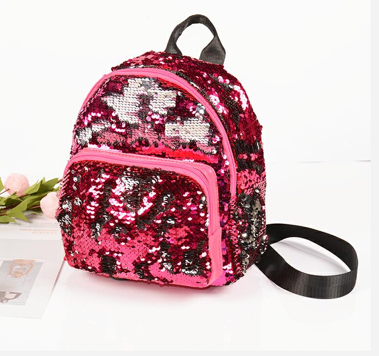 Mode Meisje Pailletten School Rugzak WomenTravel Rugzakken Kids Rugzak Kinderen Sequin Bag mochila feminina: rose