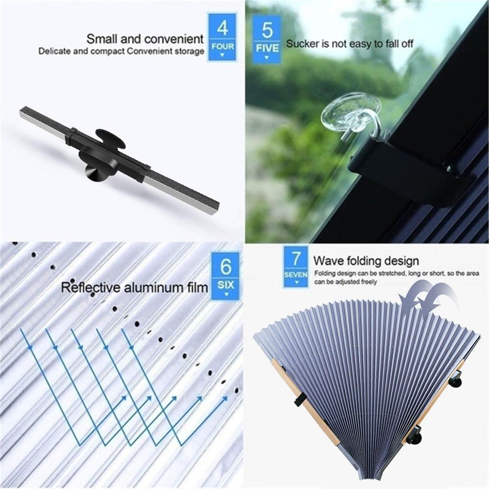 Car Windshield Sunshade Cover Retractable Windshield Sun Shade Visor Protector Reflective Film Curtains Anti-UV Car Sun Shade