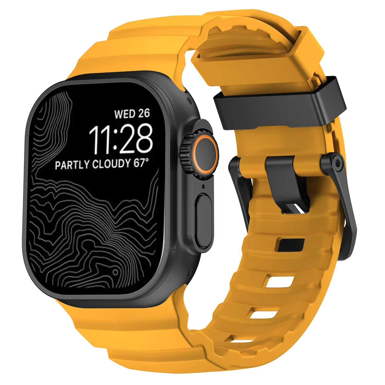 Silikonerem til apple watch ultra 2 band 49mm bælte correa sport armbånd iwatch serie 987653 se 10 46mm 42mm 44mm 45mm remme: Sort grøn