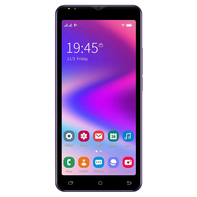 Mini X50 Smartphone 4.0-inch MTK6763 Dual Core 512MB+4G RAM 2MP Dual Card Dual Standby Android4.4.2 Phone EU Plug: Purple
