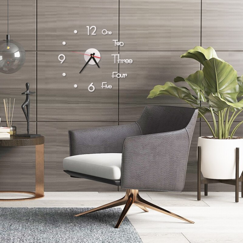 Moderne 3D Diy Muursticker Klok Romeinse Cijfers Spiegel Home Decor Muurschildering Decals Adhesive Wall Clock Voor Woonkamer Decor