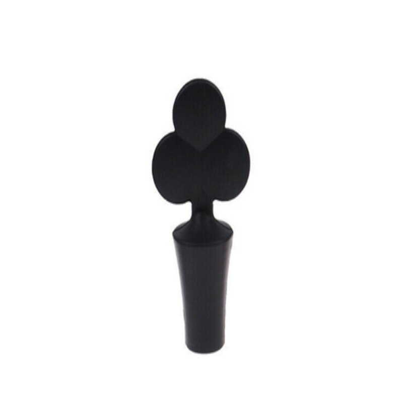 Bouchon de bouteille de bière et de vin en Silicone , mignon, en forme de Poker, sans fuite, bouchon en liège, outils de Bar, nouveauté bouchons de vin: Black plum