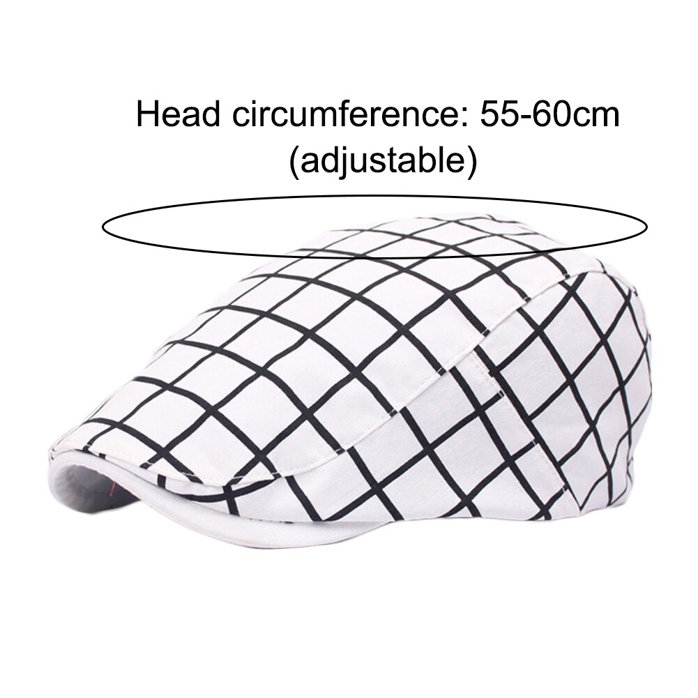Men Women Plaid Cotton Flat Cap Summer Spring Sun Hat Adjustable Beret Headwear Clothing decor Accessory Xmas