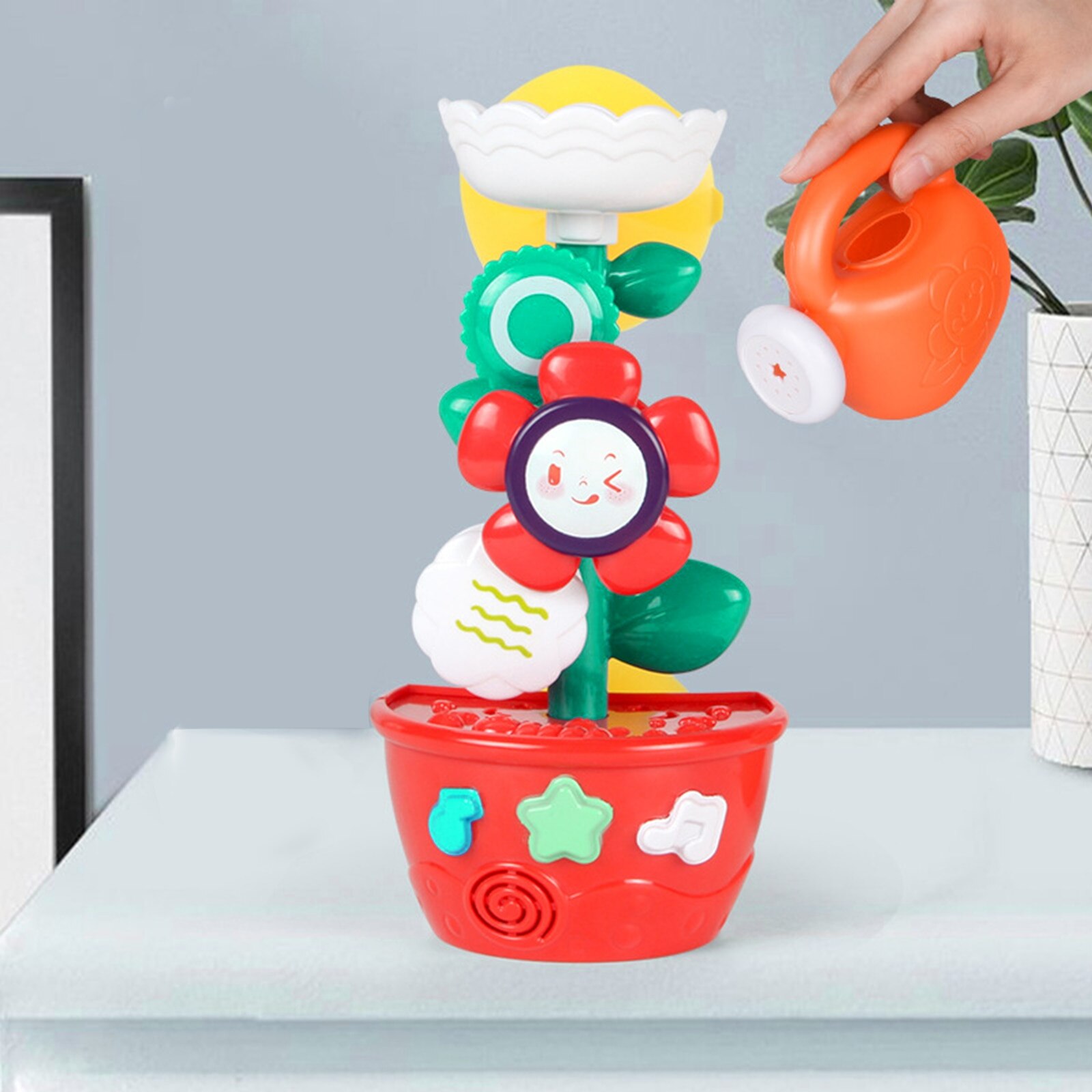 Bath Toys Flower with 2 Wind Up Bath Toys for Toddlers Bathtub Water Play Set Bathing Time Waterfall Toys Boys Girls: Set D