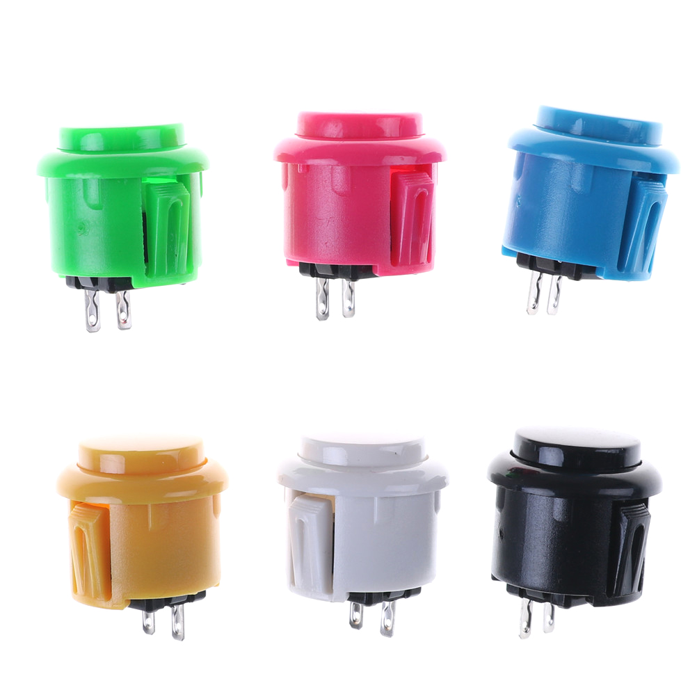 2Pcs Amusement Cabinet Games Machine's Accessory 24mm Arcade Push Buttons Round Push Button/arcade with switch