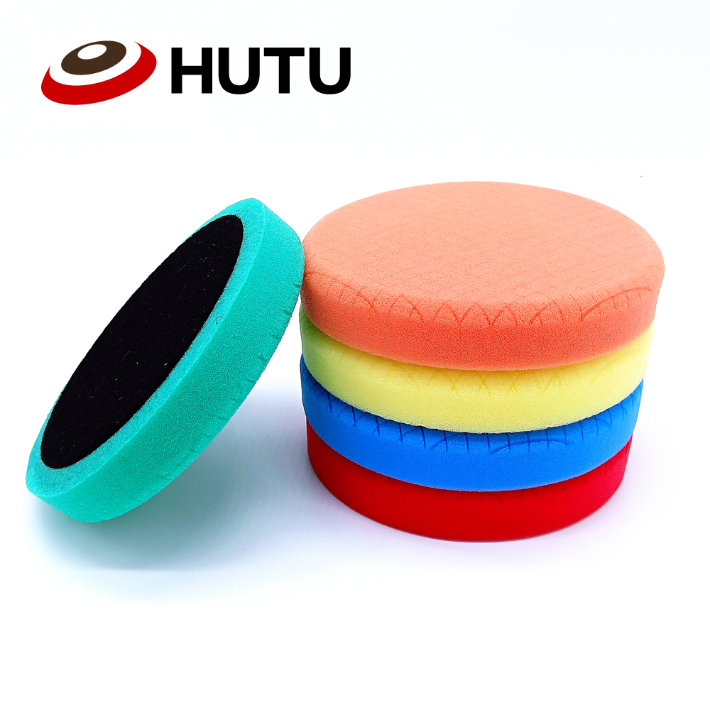 Buffing Pad 6 Inch Square Pattern Car Polishing Sponge Pad Red No Cutting Foam waxing pad for Auto Car Polisher Tools