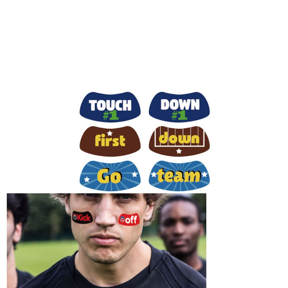 10pcs Rugby Game Face Tattoos Stickers Football Game Temporary Tattoos Party Favors