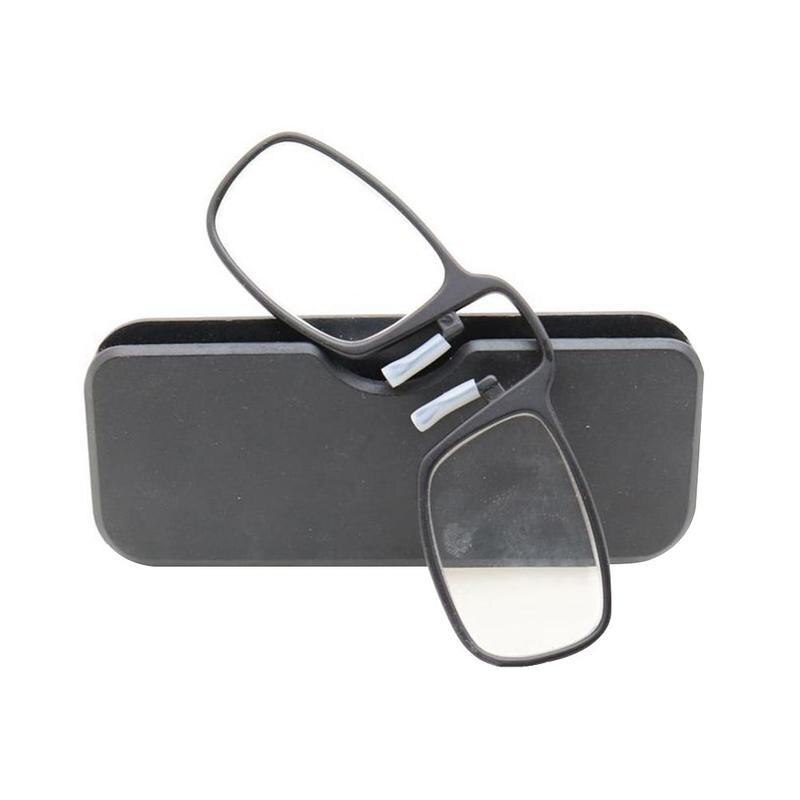 Unisex mini klevende leesbril neusclip op presbyope bril mannen en vrouwen glazen montuur zwart 1.5 2.0 2.5 met doos: 200 / Zwart