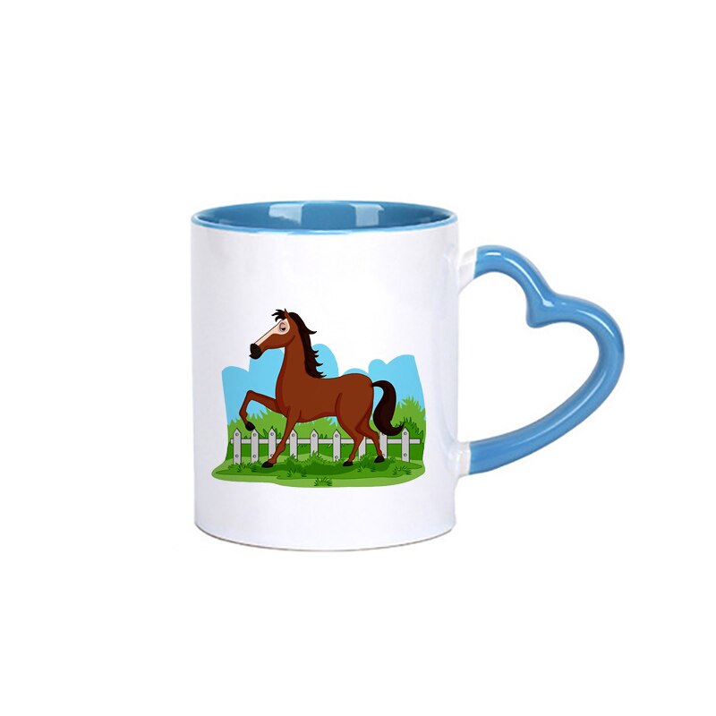 11oz Horse pattern Ceramic mug coffee Mugs Drinkware Coffee Tea Cups Novelty milk cup Drinkware KTDW-062: KTDW-062-D