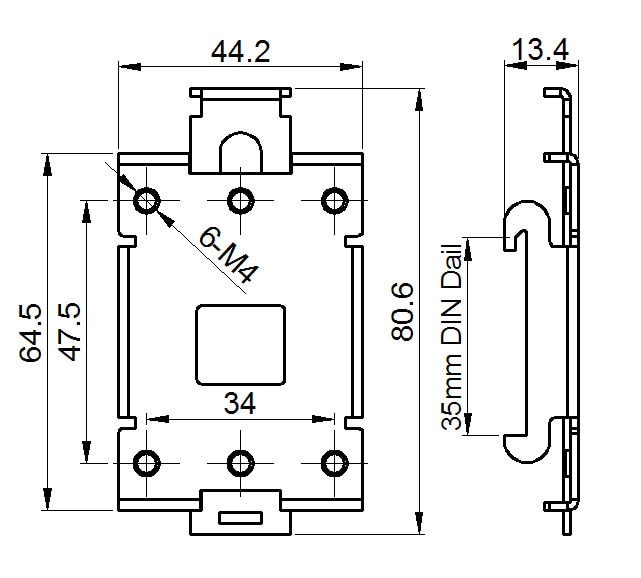 1 stks MH-06 metalen DIN rail montage base, DIN rail montage adapter