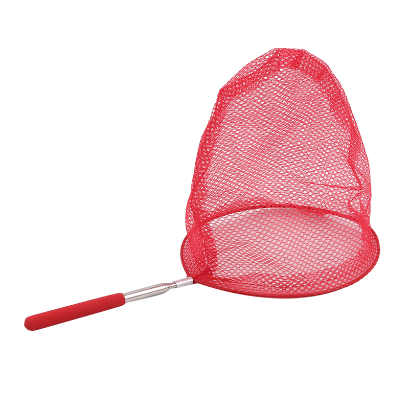 Red de pesca retráctil para niños, malla de nailon plegable de acero inoxidable para exteriores, insectos, mariposas y libélulas: Negro