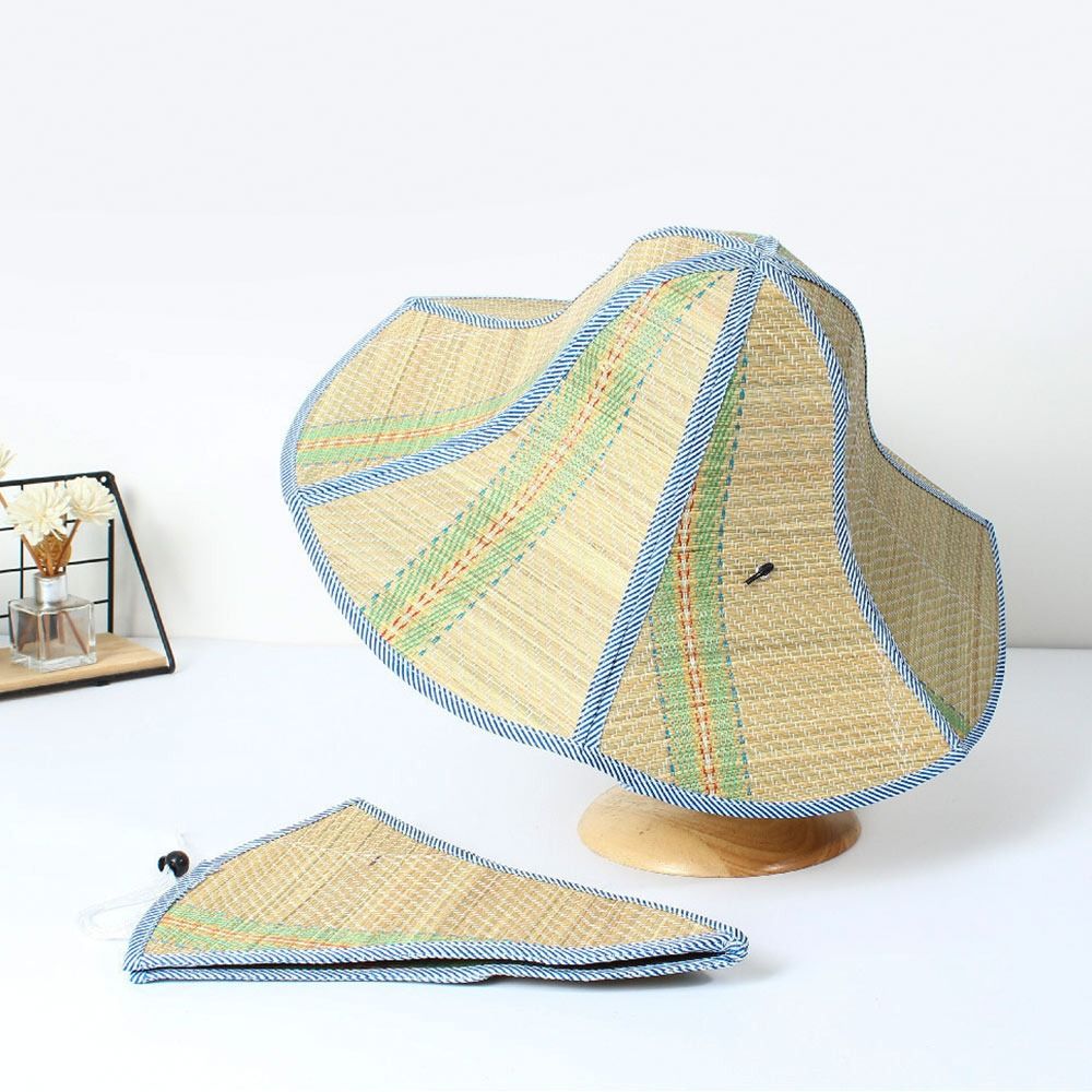 Printemps été femmes parasol chapeaux Anti-UV grandes visières casquette de plage chapeau de soleil chapeau de paille casquette de pêcheur printemps été parasol chapeaux: S / WHITE