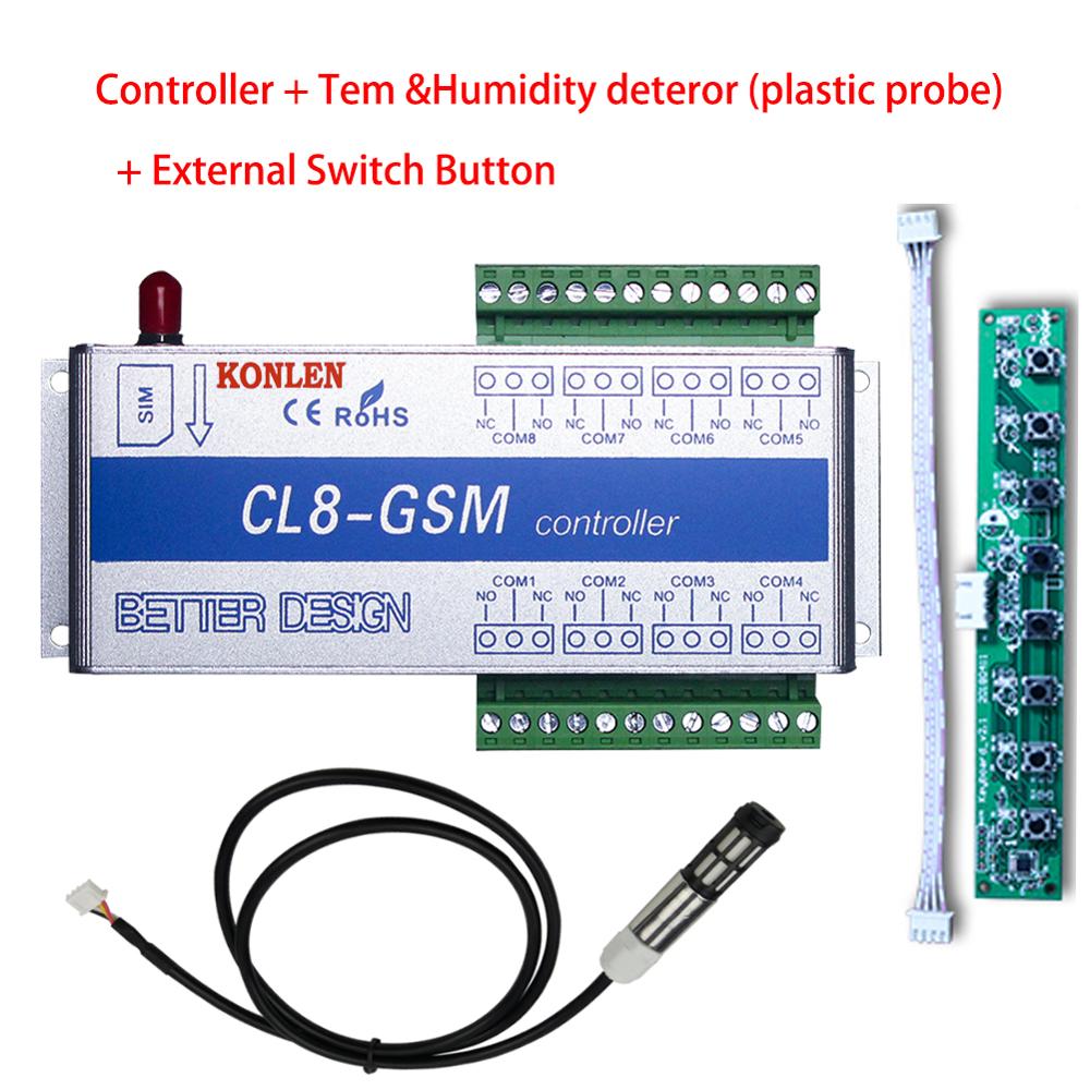 KONLEN GSM 8 Way Relay Controller Smart Home Power Switch SMS Call Temperature Sensor Remote Control Gate Opener Lock Server