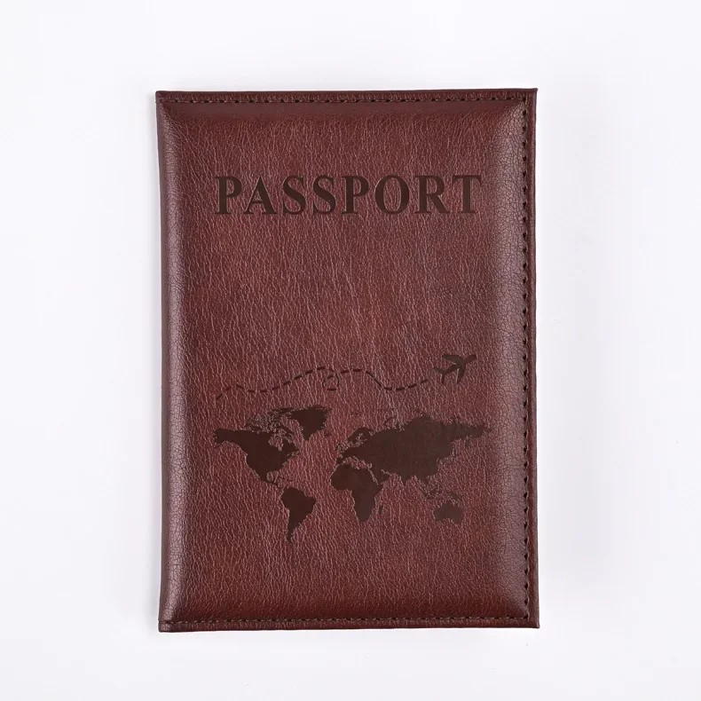 Fundas para pasaporte para hombre y mujer, porta pasaporte con estampado de letras, Clips para billetes de vuelo, tarjetero para tarjetas de crédito bancarias, organizador de viaje para pasaporte: Gris oscuro