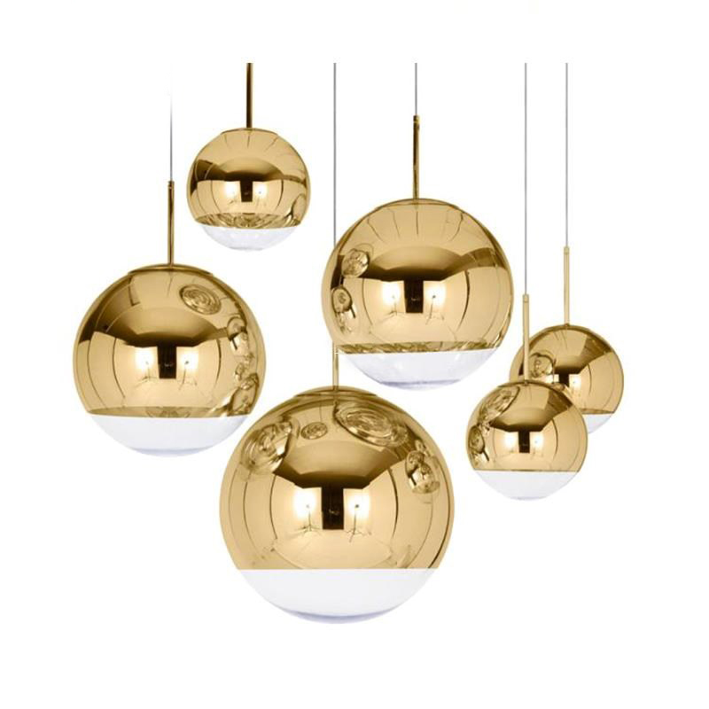 Moderne Mirror Ball Glazen Hanglampen Zilver Goud Globe Loft Hanglamp Glas Bal Hanger Verlichting armatuur suspendu