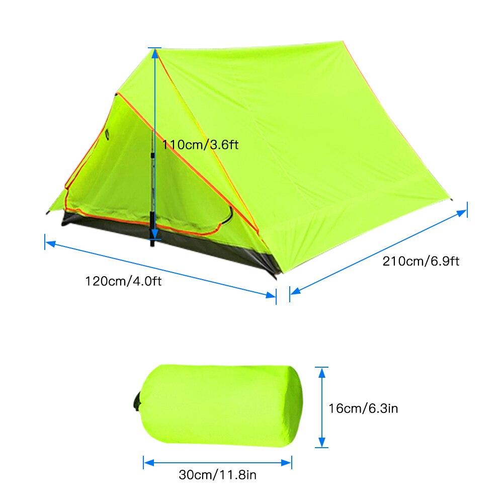 Outdoor Ultralight Camping Tent Summer Beach Fishing Tent Waterproof Portable Sun Shelter 2 Person Backpacking Tents: Green 1.2m