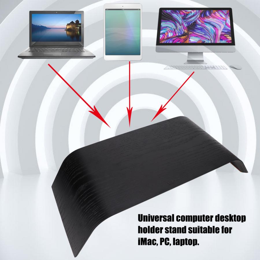 Multi-function Computer Monitor Stand Universal Bracket Computer Screen Riser for iMac PC Notebook monitor stand: Black