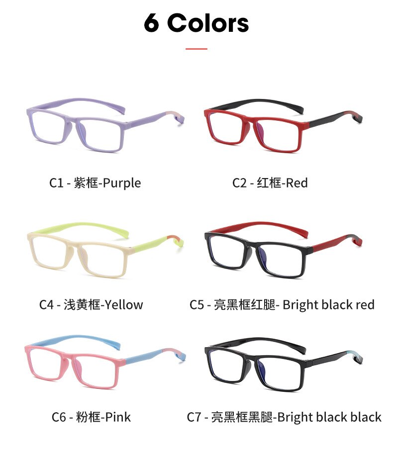 Simvey Blue Light Blocking Glasses Kids Boy Girls Computer Glasses Classic Suqare Optical Eyeglasses TR90 Frame UV400