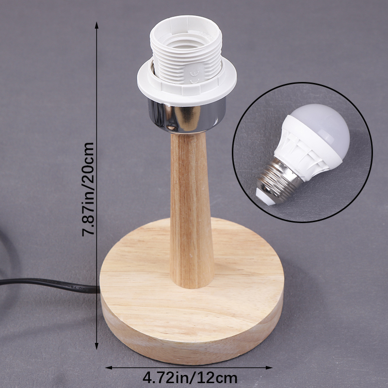 E27 circulaire solide support de Base en bois lampe tasse avec cordon interrupteur marche/arrêt pour lampe de Table brancher lampe support de lampe de chevet: Bleu