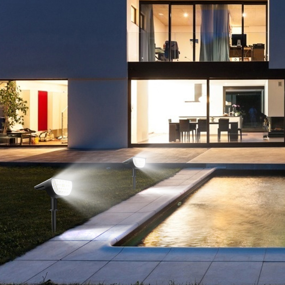 32 doprowadziło ogrodowe lampy solarne oświetlenie zewnętrzne IP65 wodoodporne światło krajobrazu zasilane energią słoneczną ziemi kolec lampy ogrodowe