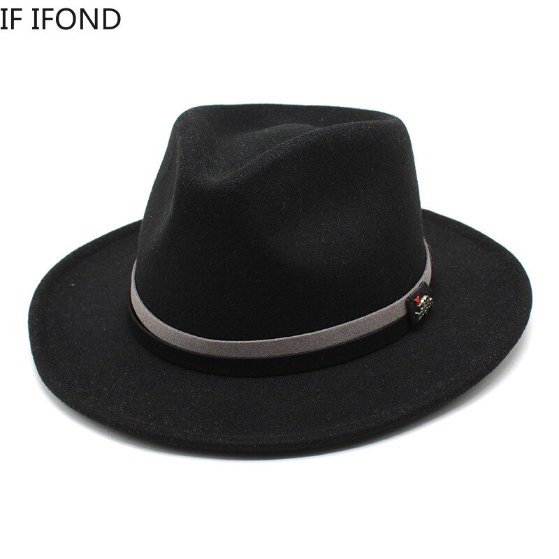 Classic Soft Wool Felt Fedora For Men Women Autumn Winter Retro Trilby Jazz Hat Curved Brim Dress Hat