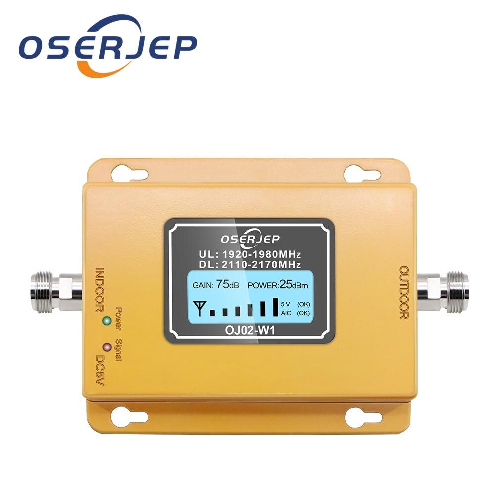 Mini 3G UMTS Band1 2100Mhz mobile phone signal amplifier booster repeater LCD amplifier: Gold