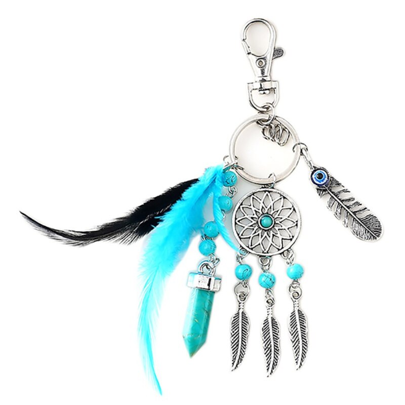 handgefertigt Traum Fänger Keychain Wohnkultur Windspiele Auto Anhänger Zauberstab Hängende Dekoration Zimmer Dekor: C
