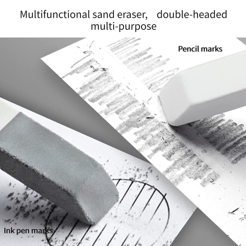 4 pezzi di gomma smerigliata per ufficio scolastico gomme da cancellare opache senza traccia penna a sfera penna a inchiostro matita scrittura correzione gomma da sabbia stazionaria