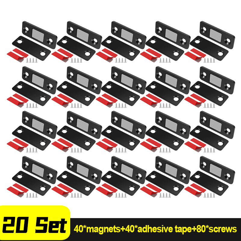 Loquets magnétiques puissants pour armoire avec vis, aimants de porte Ultra-fins, arrêt d'aimant adhésif Invisible pour fermeture de placard à tiroirs: YELLOW