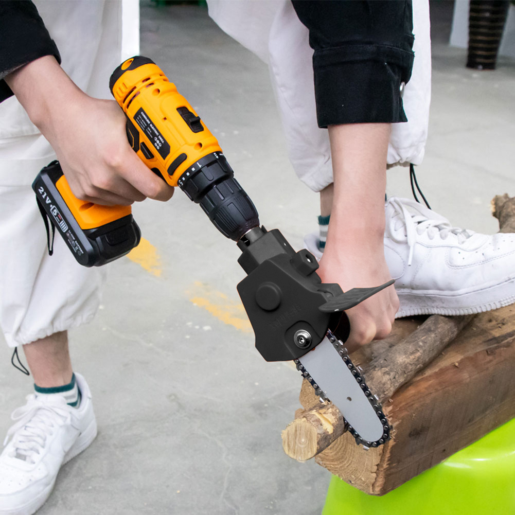 6 Inch Electric Drill Converter for Pruning Attachment Electric Drill Modified To Electric Chainsaw Tool Chainsaws Accessories