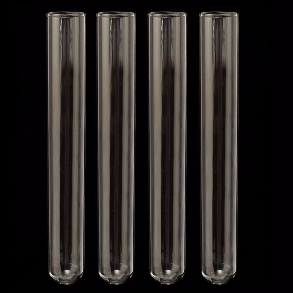 4pcs 20x150mm Borosilicate glass tube Test Tube Glassware Pyrex Glass Blowing Tubes for Laboratory School Educational Supplies