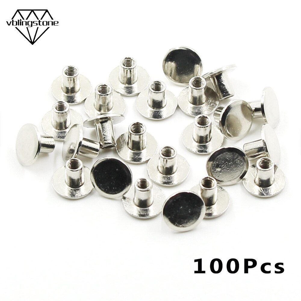 100Pcs Round Metal Spikes Silver Studs And Spikes For Clothes Punk Accessories Rivets For Leather Rock Studs Shoes DIY Crafts