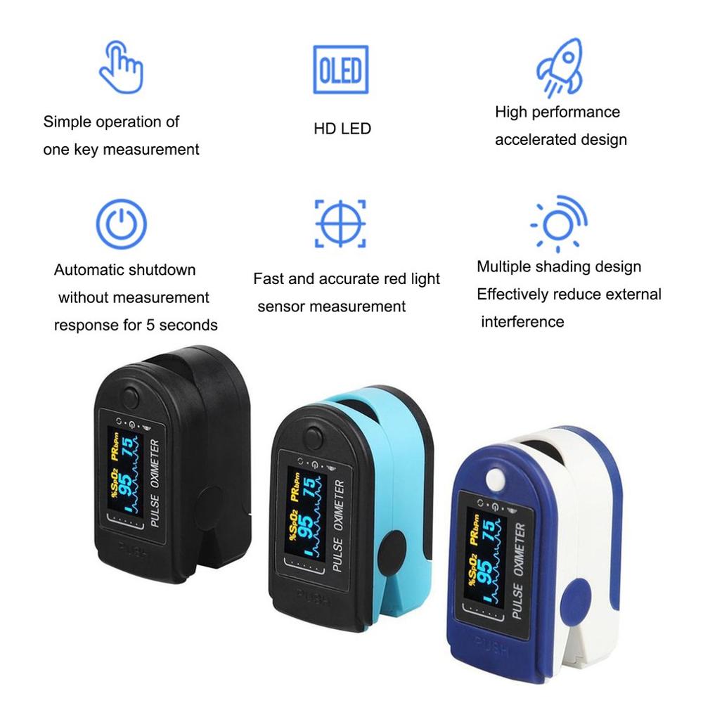 Finger oximeter iltmætning monitor blod ilt monitor finger puls lav batterispænding pulsmåler sensor