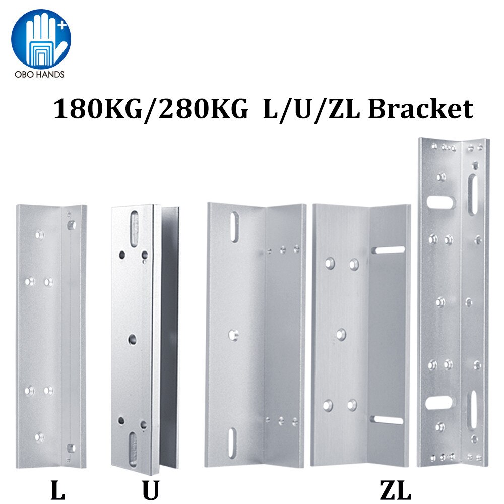 Lock Beugel 180 KG/280 KG Elektrische Magnetisch Slot L/U/ZL Vorm Houder voor Frameloze Glazen deur Toegangscontrole Systeem Accessoires