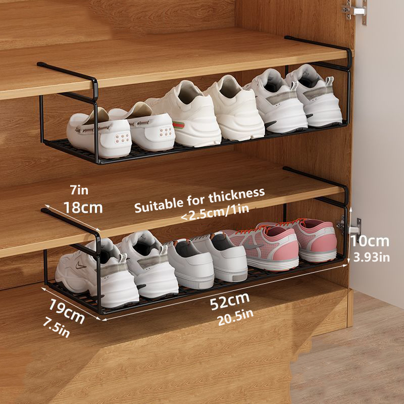 1/2pcs Layered Shoe Rack Home Dorm Office Shoe Cabinet Partition Artifact Space Saving Shoe Storage Shelf: light yellow