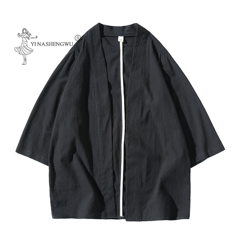 Kimono Japanischen Kostüm Männer Mantel Harajuku Stil Tops Japan Haori Strickjacke Chinesischen Traditionellen Jacke Lose Hemd Yukata Mäntel