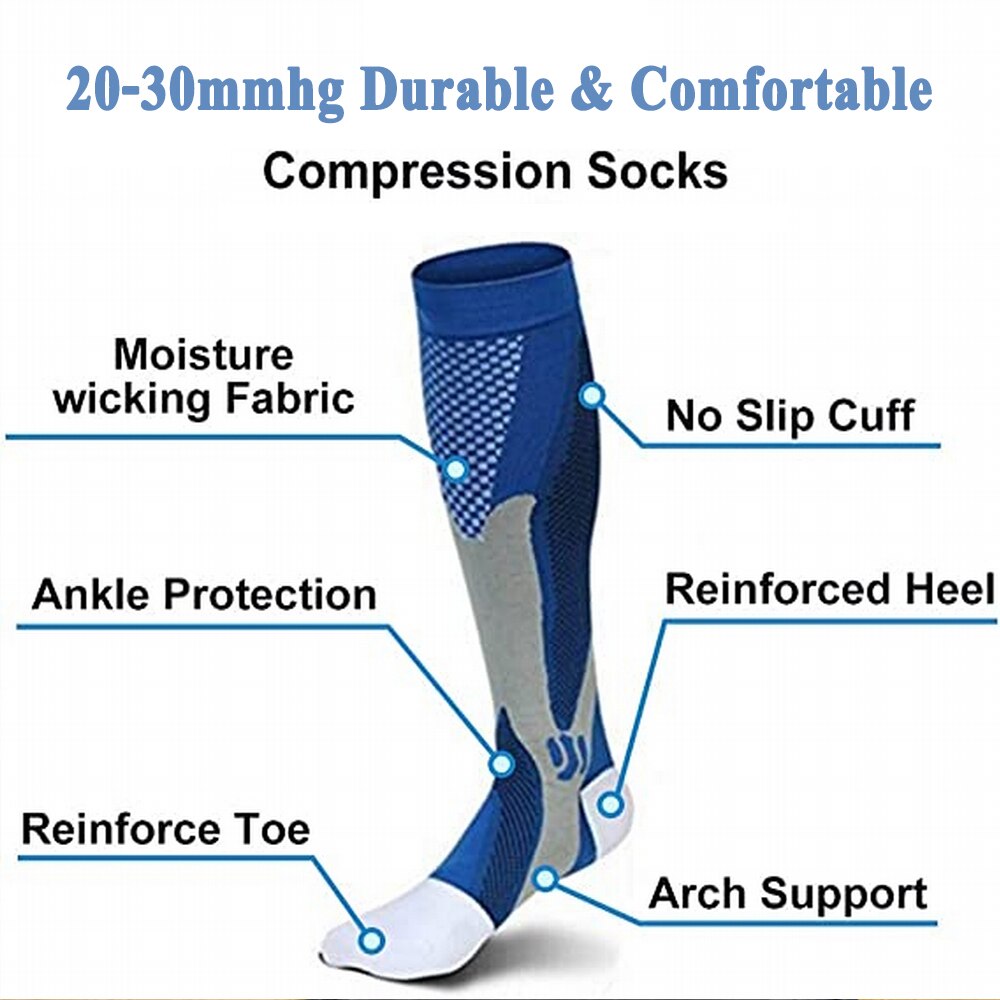 4 Pairs Compression Socks for Women Men 20-30 mmhg Circulation Compression Socks for Varicose Veins Athletic Fit