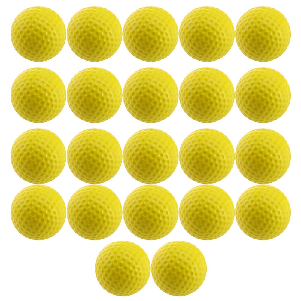 22 stk golfbold hulkugle ikke-porøs kugle golfsvingtræning hjælper med indendørs dobbeltlags golføvelsesbolde til indendørs: Gul