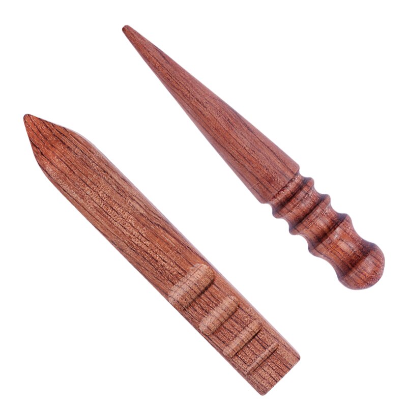 LMDZ-bruñidor de madera para manualidades, herramienta de bruñir, herramienta de artesanía de cuero, cortador de bordes de madera, redondo y plano