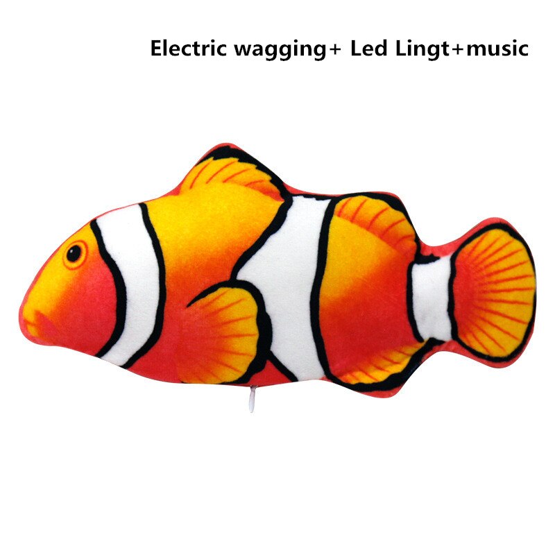 Kattleksak elektrisk viftande fisk rörlig fisk floppande fisk dansande fisk viftande simulering elektrisk för kattunge 30cm: Mörk khaki