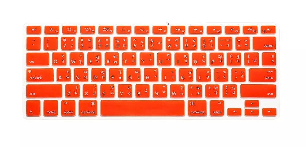 Thai us keyboard cover skin til macbook air 13 15 pro retina 13.3 15.4 thailand keyboard protector til apple mac book keyboard: Orange