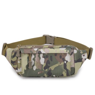 Mænd camouflage print talje taske sport pakke lynlås multifunktionel udendørs skulder skrå bryst taske: -en