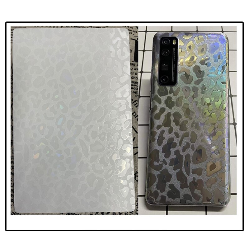 50Pcs 3D Transparant Reliëf Terug Film Sticker Voor Alle Snijmachine Universal Decoratieve Back Cover Protector Flim Skin: BW