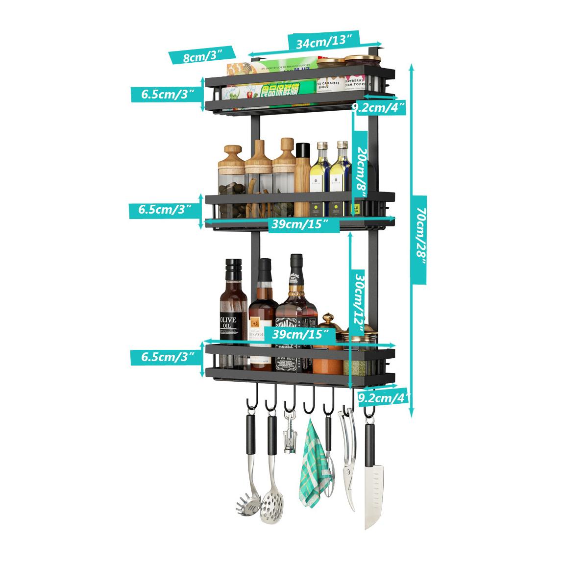 Multifunctional Refrigerator Rack Side Storage Rack Kitchen Spice Rack Wall-mounted Rack Kitchen Accessories Organizer