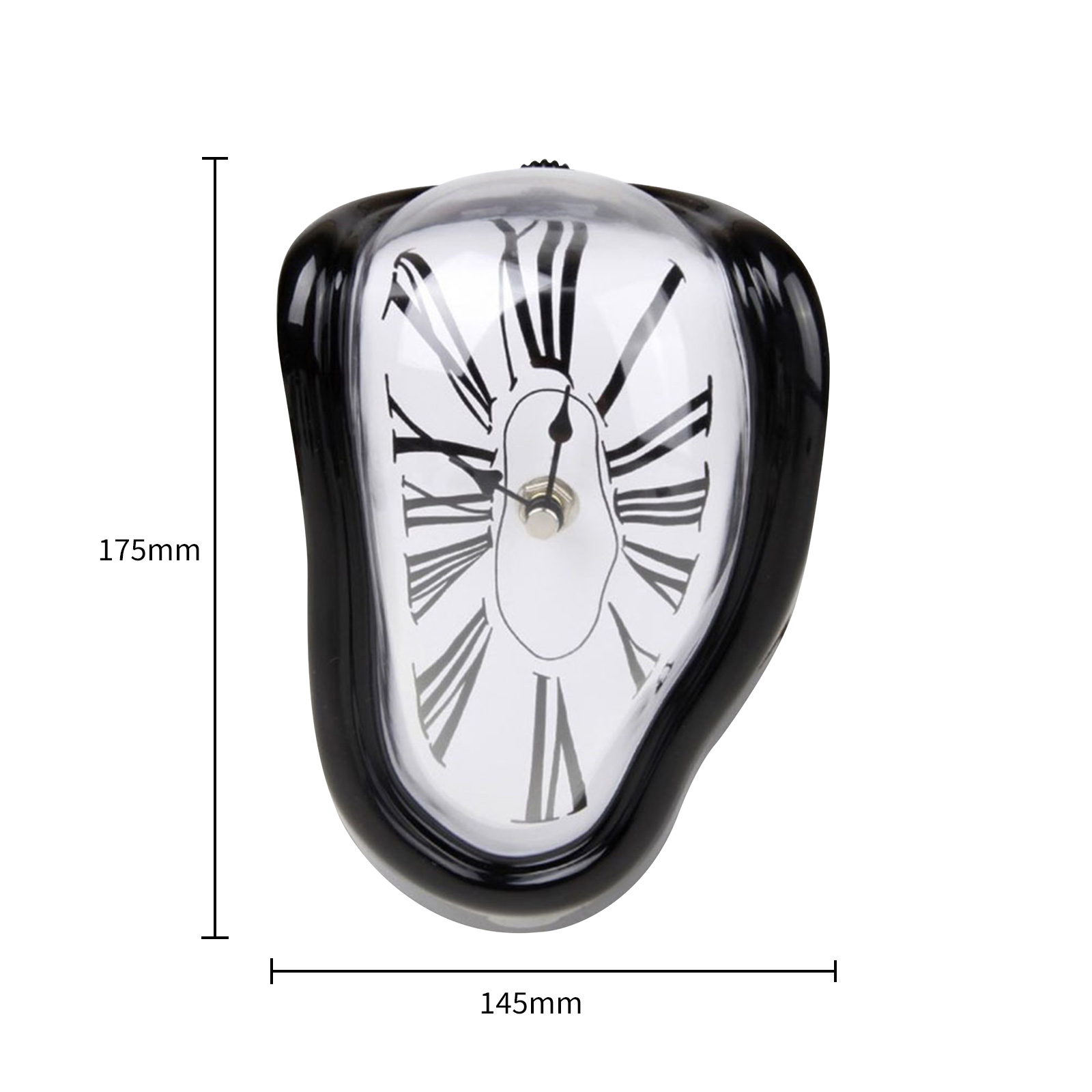 Melting Distorted Wall Clock Surrealism Clock Table Shelf Desk Wall Watch Home Decoration: black