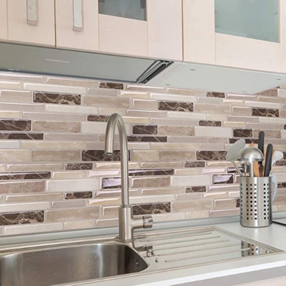 1/5/10PCS Wall Stickers Peel and Stick 3D Tile Sticker Self Adhesive Stick On Wall Tile for Kitchen Backsplash and Bathroom