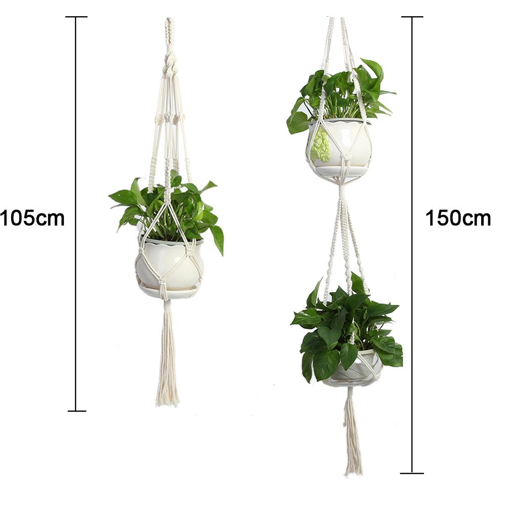 Macramé plantenhanger plantenbakmand touw pothouder hangende touwmand jute touw gevlochten hangend touw woondecoratie