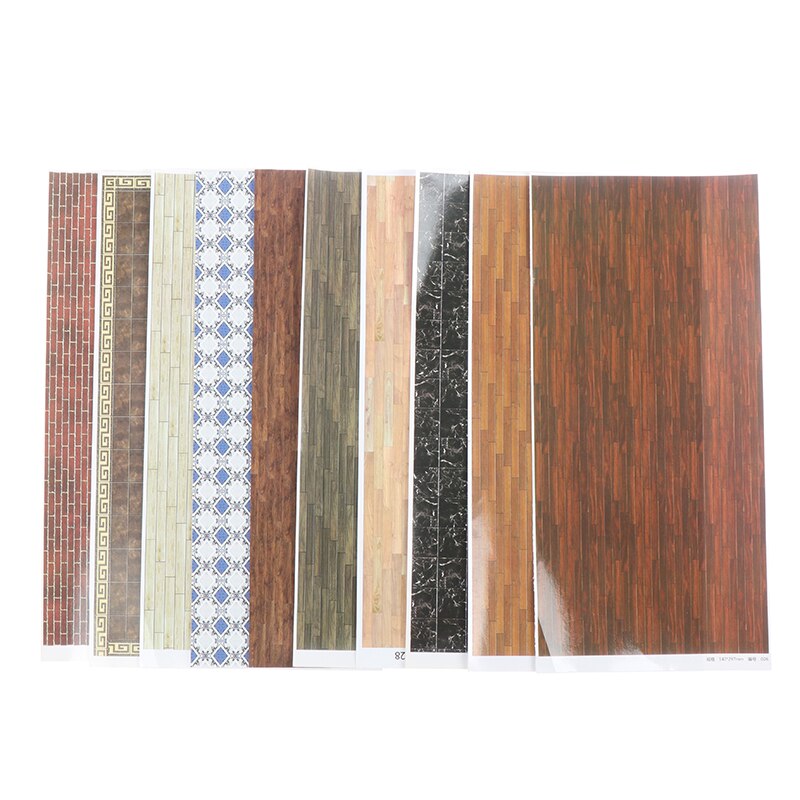 1 Pc 14*29cm Architectual DIY Dollhous floor sticker kitchen bathroom wall paste wood floor wall paper